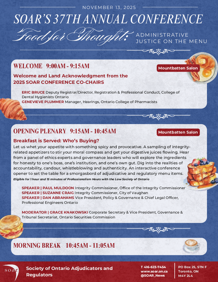 SOAR's 37th Annual Conference program page 2