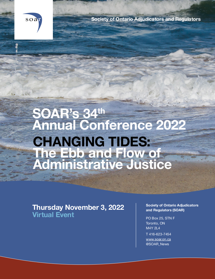 SOAR's 34th Annual Conference 2022 (Virtual) Changing Tides The Ebb