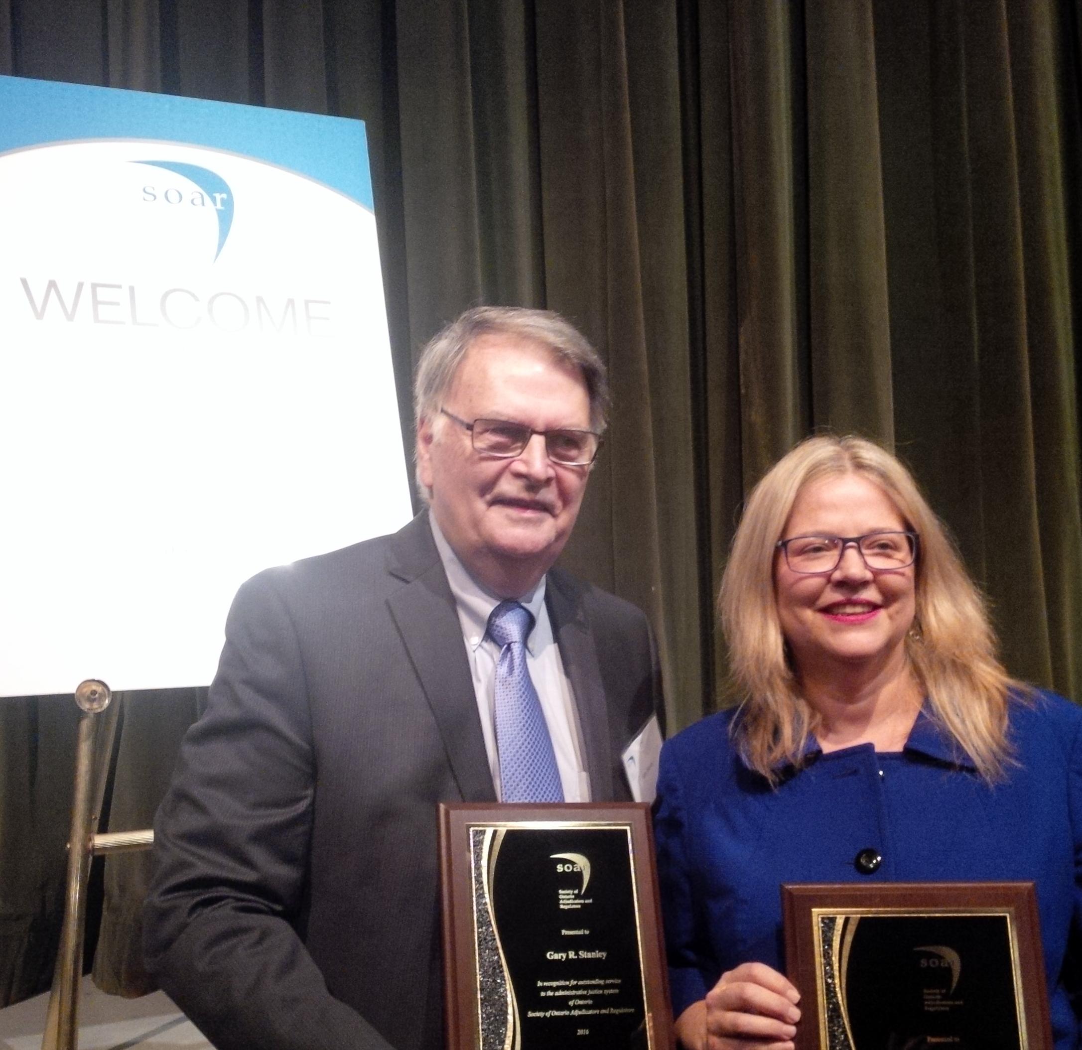 SOAR Medal 2016 Recipients: Gary Stanley and The Honourable Freya Kristjanson